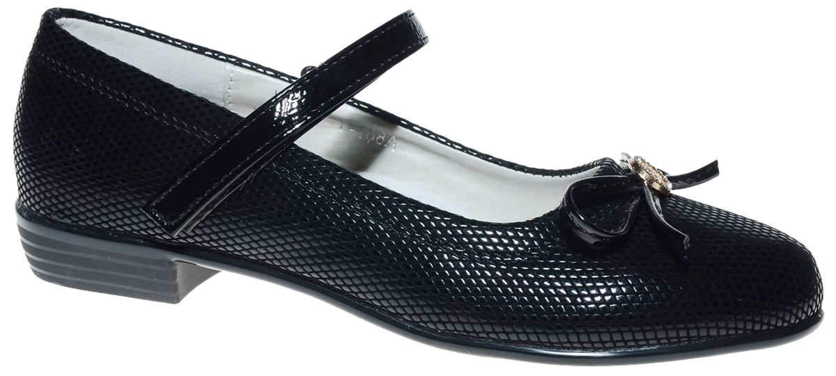 Туфли для девочки Канарейка, цвет: черный. A887-1. Размер 35