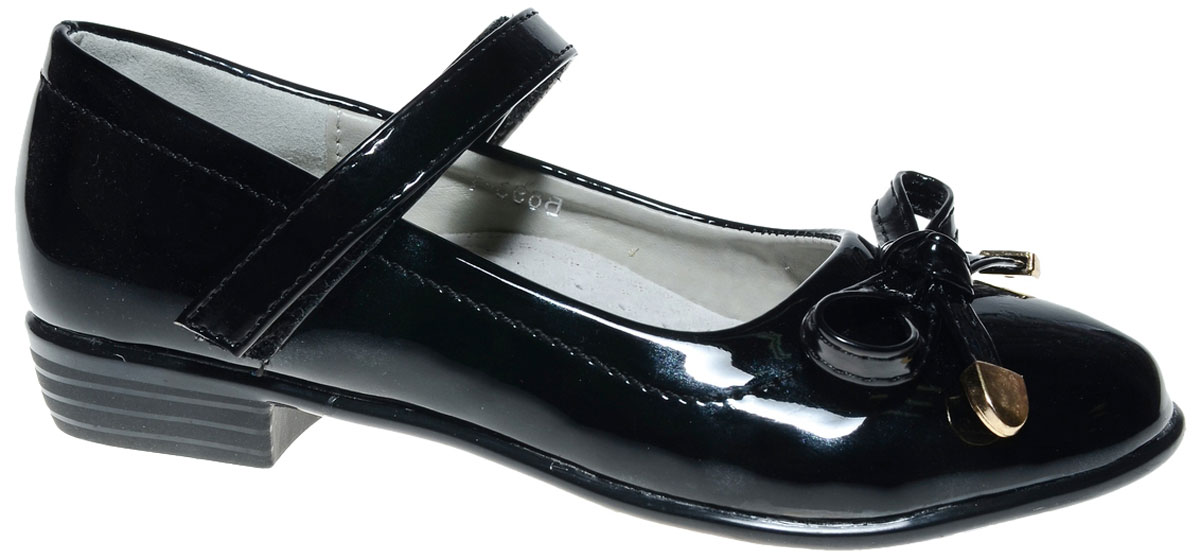 Туфли для девочки Канарейка, цвет: черный. B893-1. Размер 28