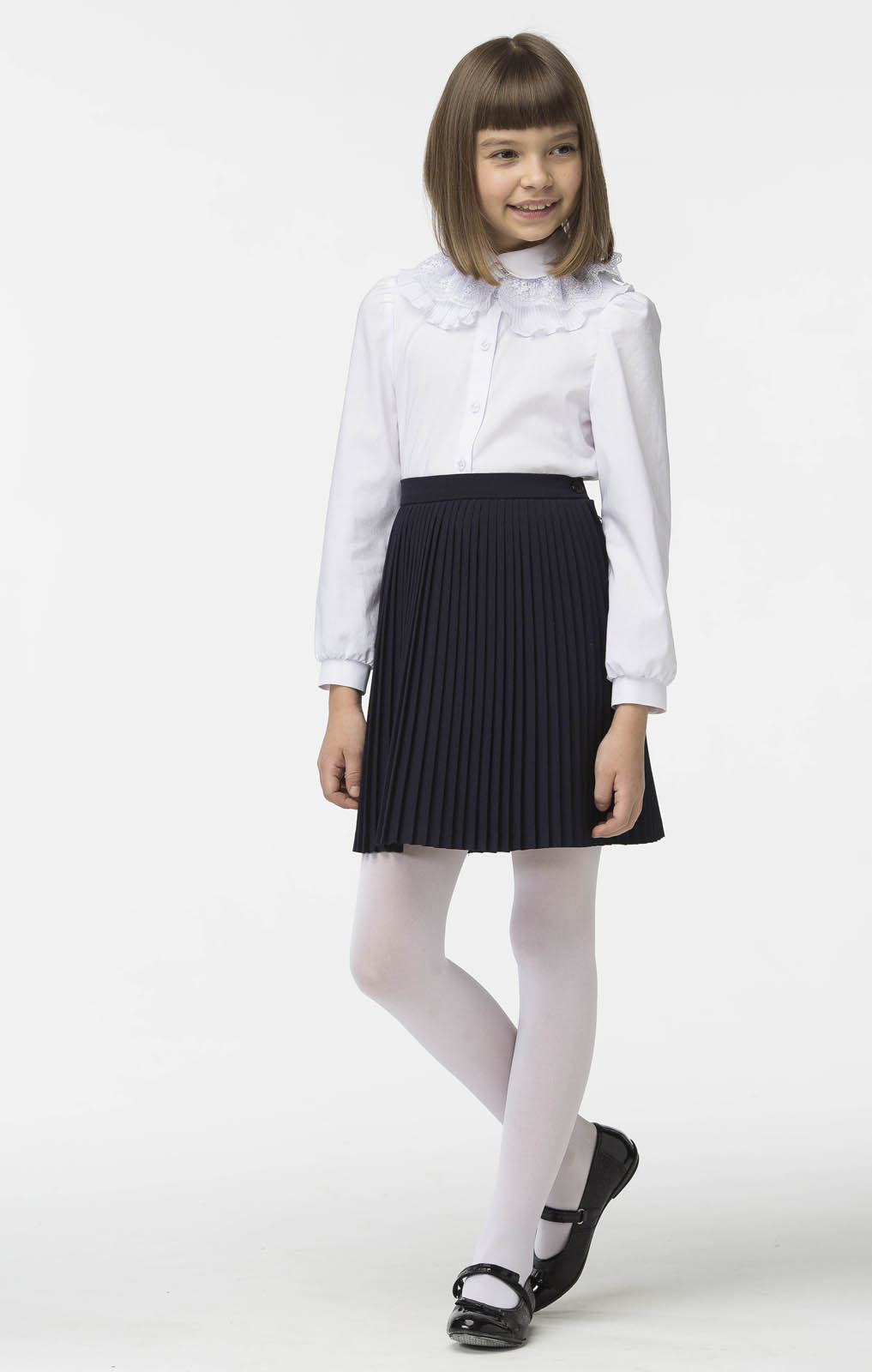 Блузка для девочки Смена, цвет: белый. 16с708-00. Размер 164