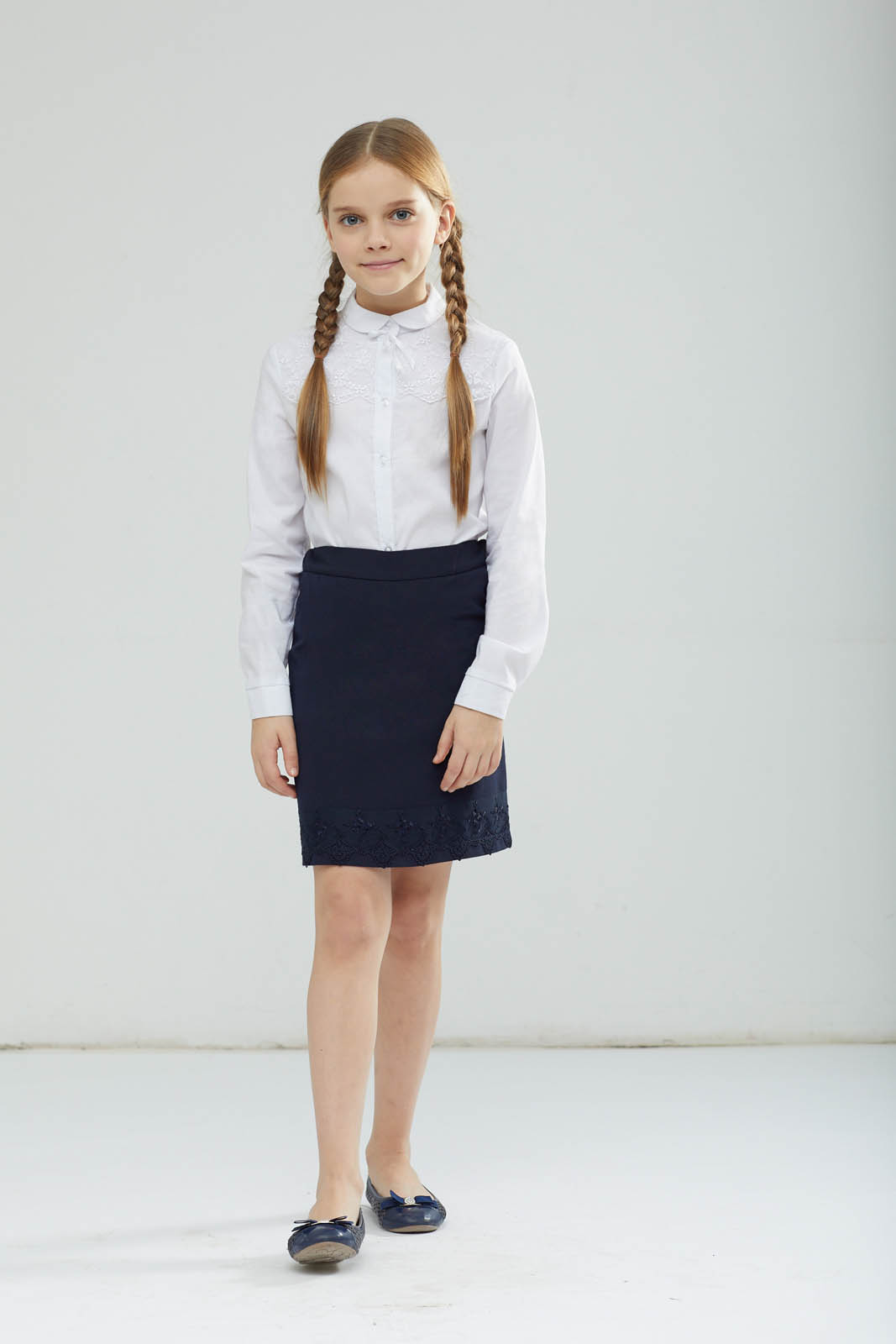 Блузка для девочки Смена, цвет: белый. 16с714-00. Размер 164