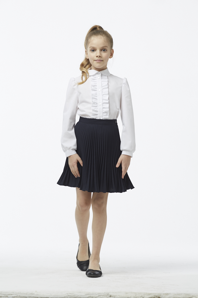 Блузка для девочки Смена, цвет: белый. 17с133. Размер 158-72