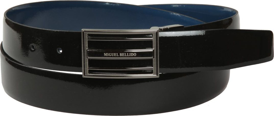 Ремень мужской Miguel Bellido, цвет: черный, синий. 375/32 0300/09. Размер 120