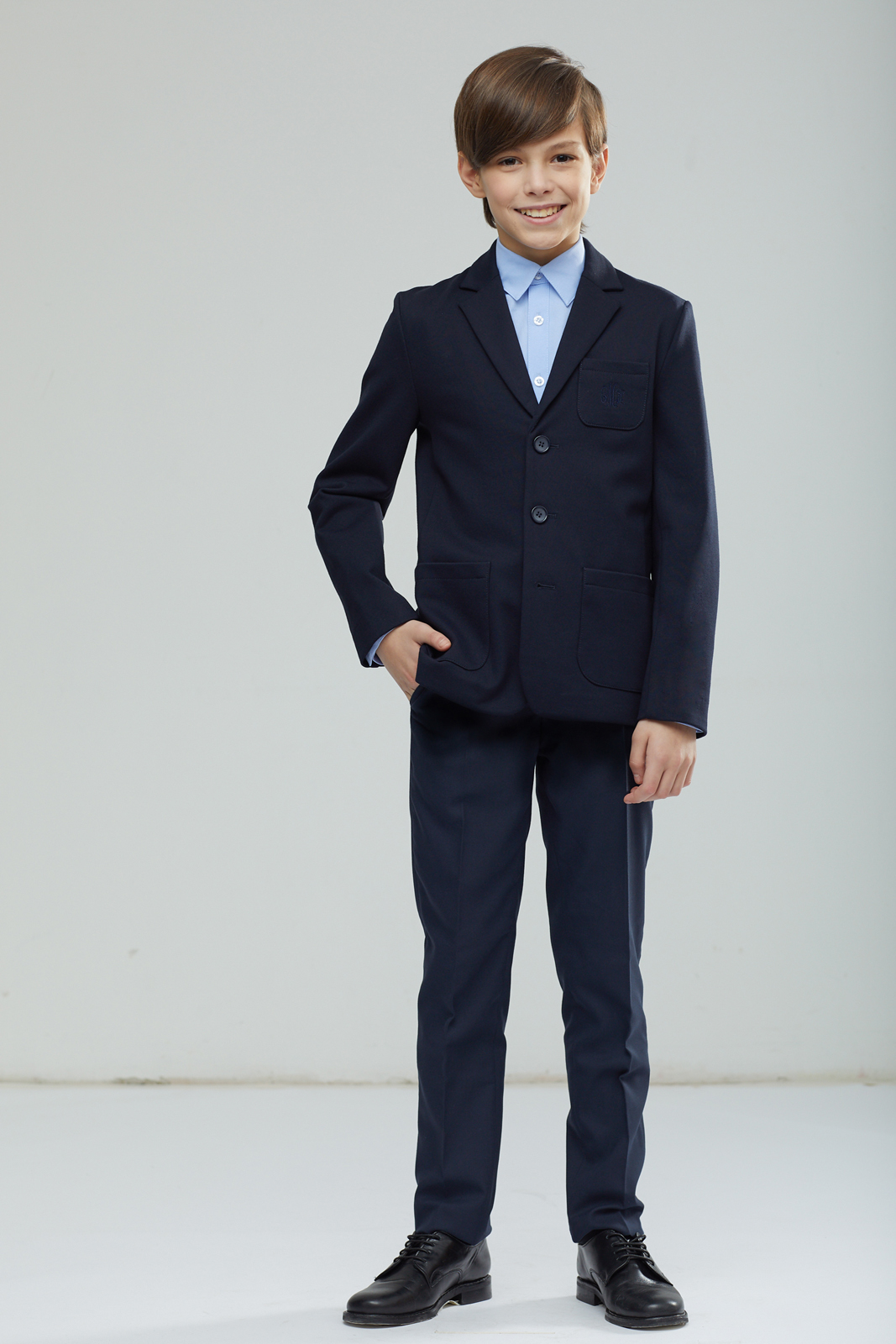 Пиджак для мальчика Смена, цвет: синий. 17с787-66. Размер 146