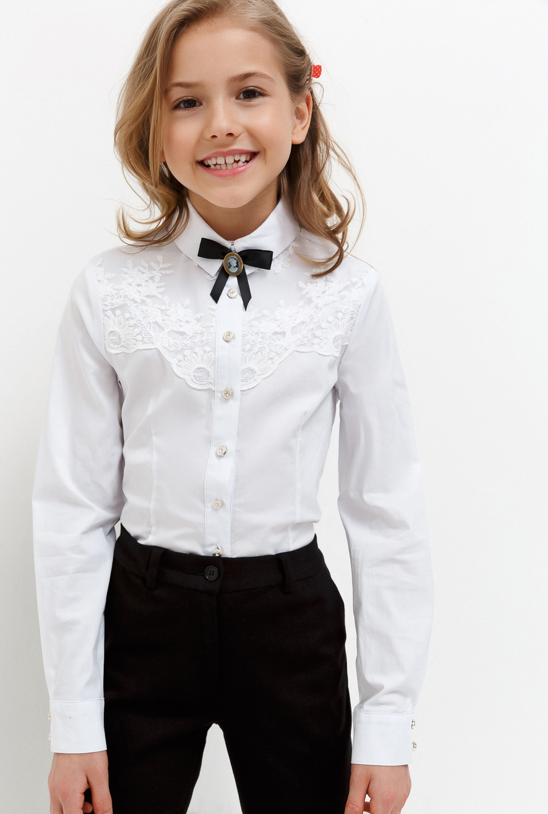 Блузка для девочки Acoola Daflodil, цвет: белый. 20240260034_200. Размер 158