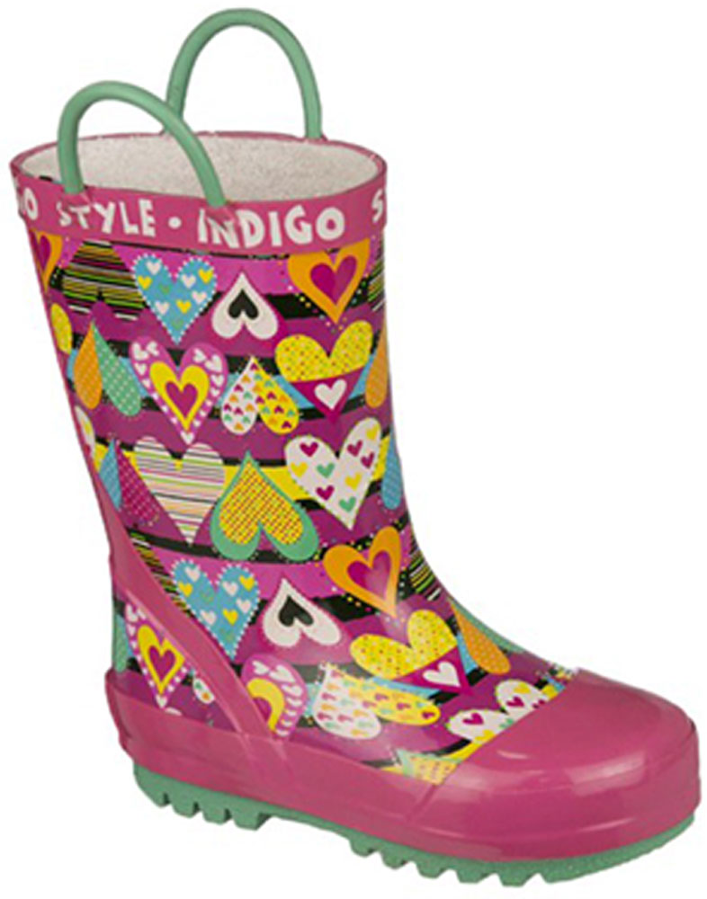 Резиновые сапоги для девочки Indigo Kids, цвет: разноцветный. 80-237B/14. Размер 28