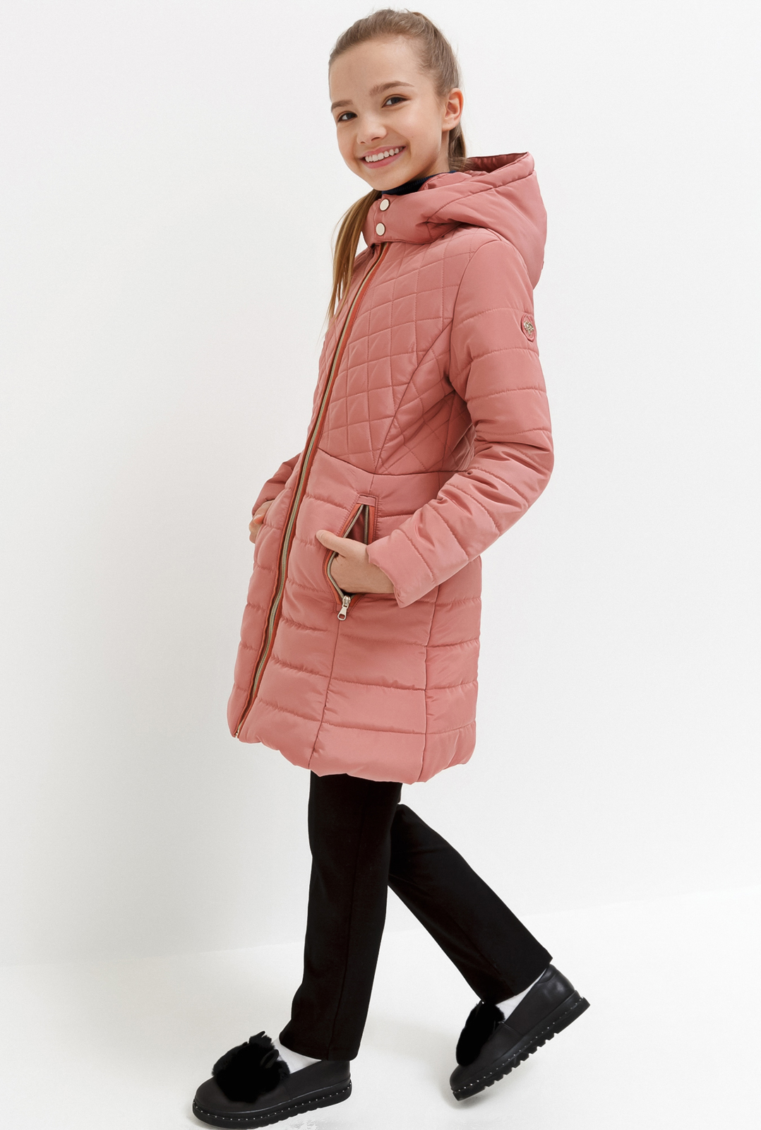 Пальто для девочки Acoola Zimia, цвет: светло-розовый. 20240610006_3400. Размер 152