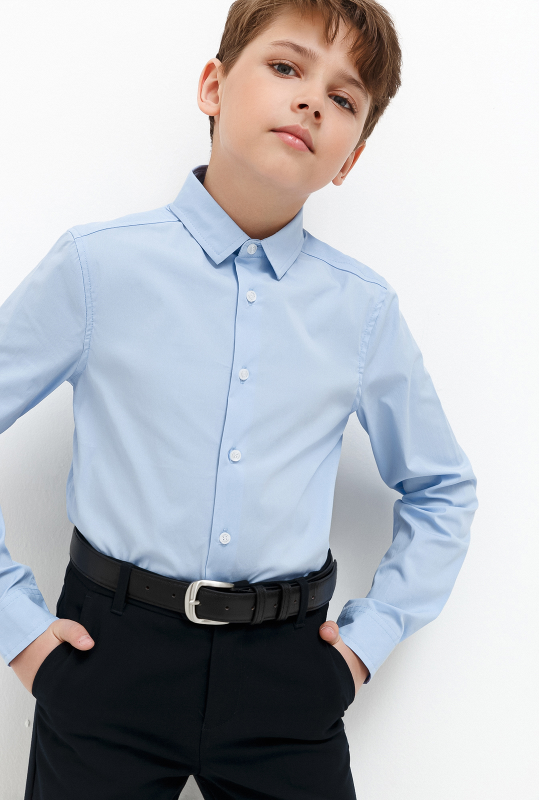 Рубашка для мальчика Acoola Houston, цвет: голубой. 20140280033_400. Размер 134