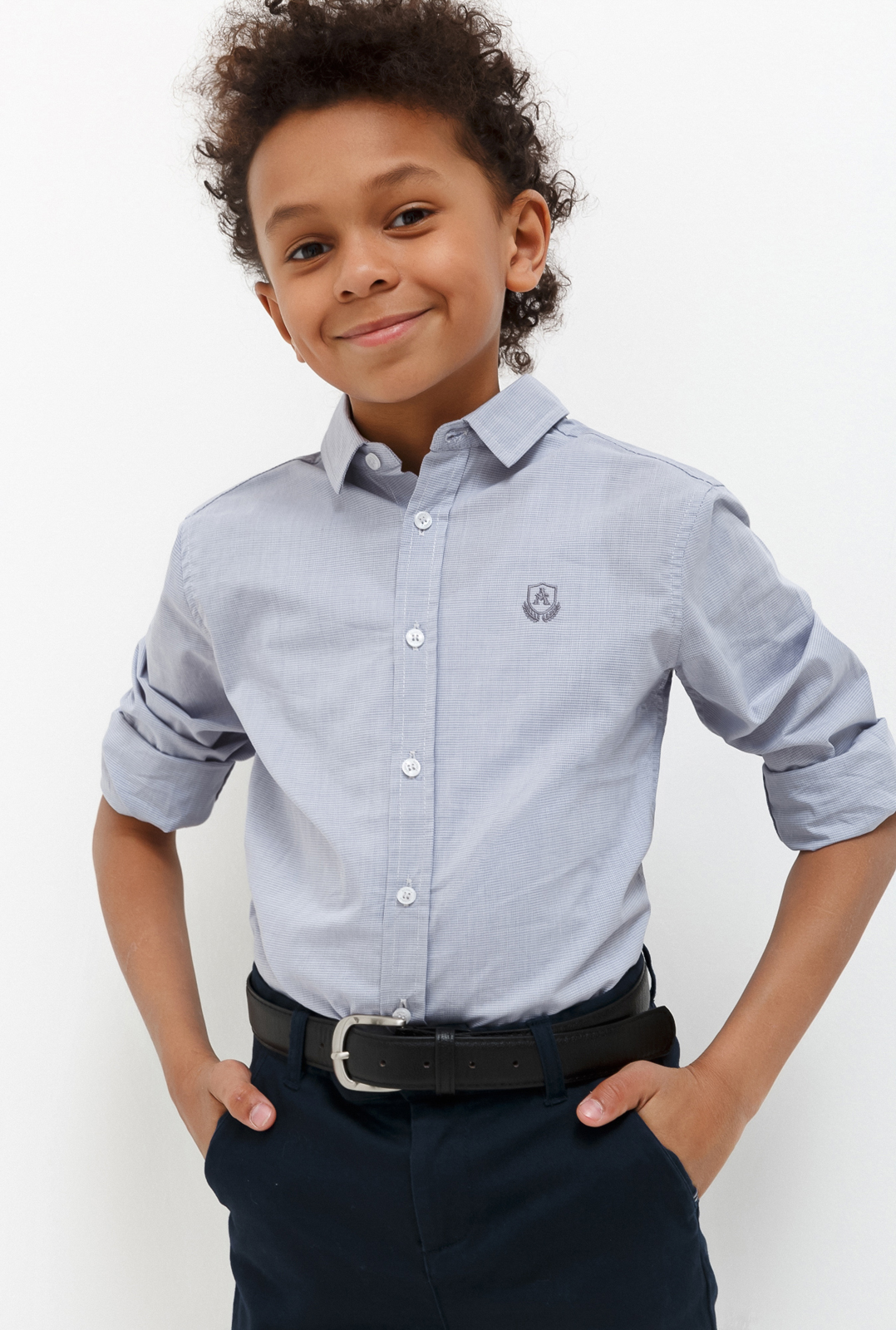 Рубашка для мальчика Acoola Lincoln, цвет: светло-серый. 20140280035_1800. Размер 170