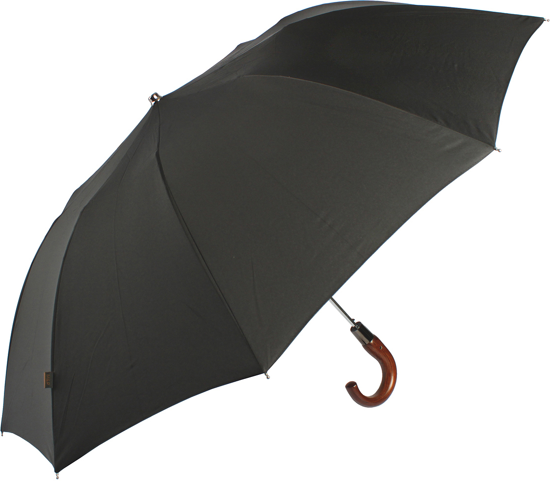 Зонт мужской M&P, полуавтомат, 2 сложения, цвет: черный. 235