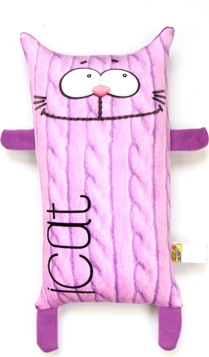 Штучки, к которым тянутся ручки Подушка-игрушка антистрессовая I Cat цвет фиолетовый