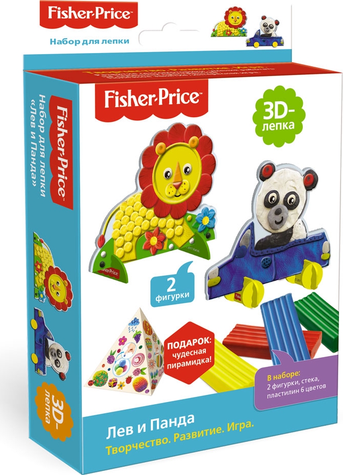 Fisher-Price Набор 3D-лепка Лев и Панда 2 фигурки