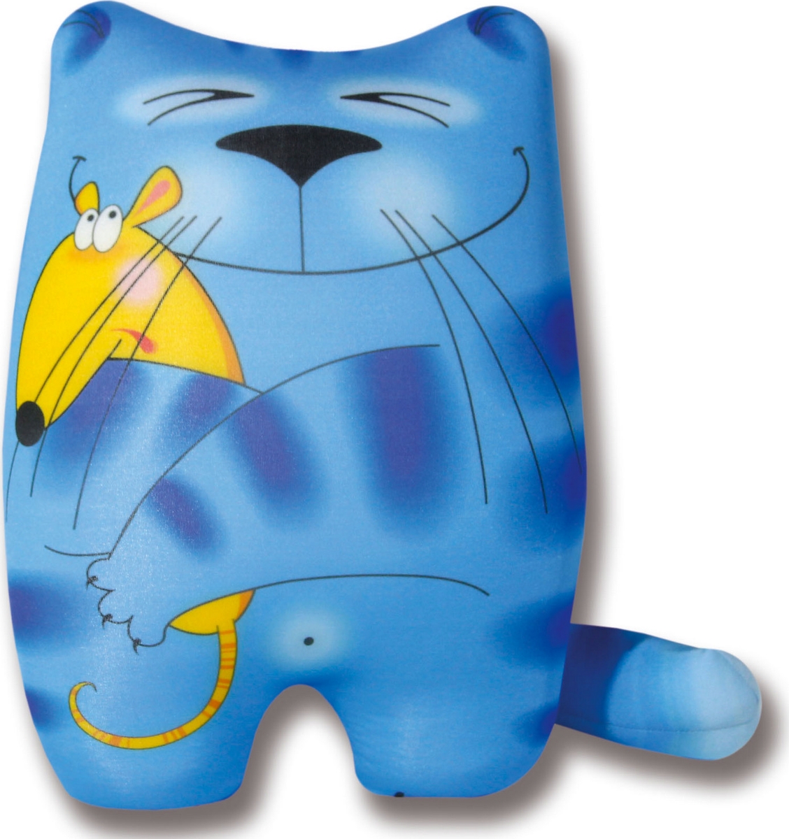 Штучки, к которым тянутся ручки Подушка-игрушка антистрессовая Кошки-мышки цвет синий