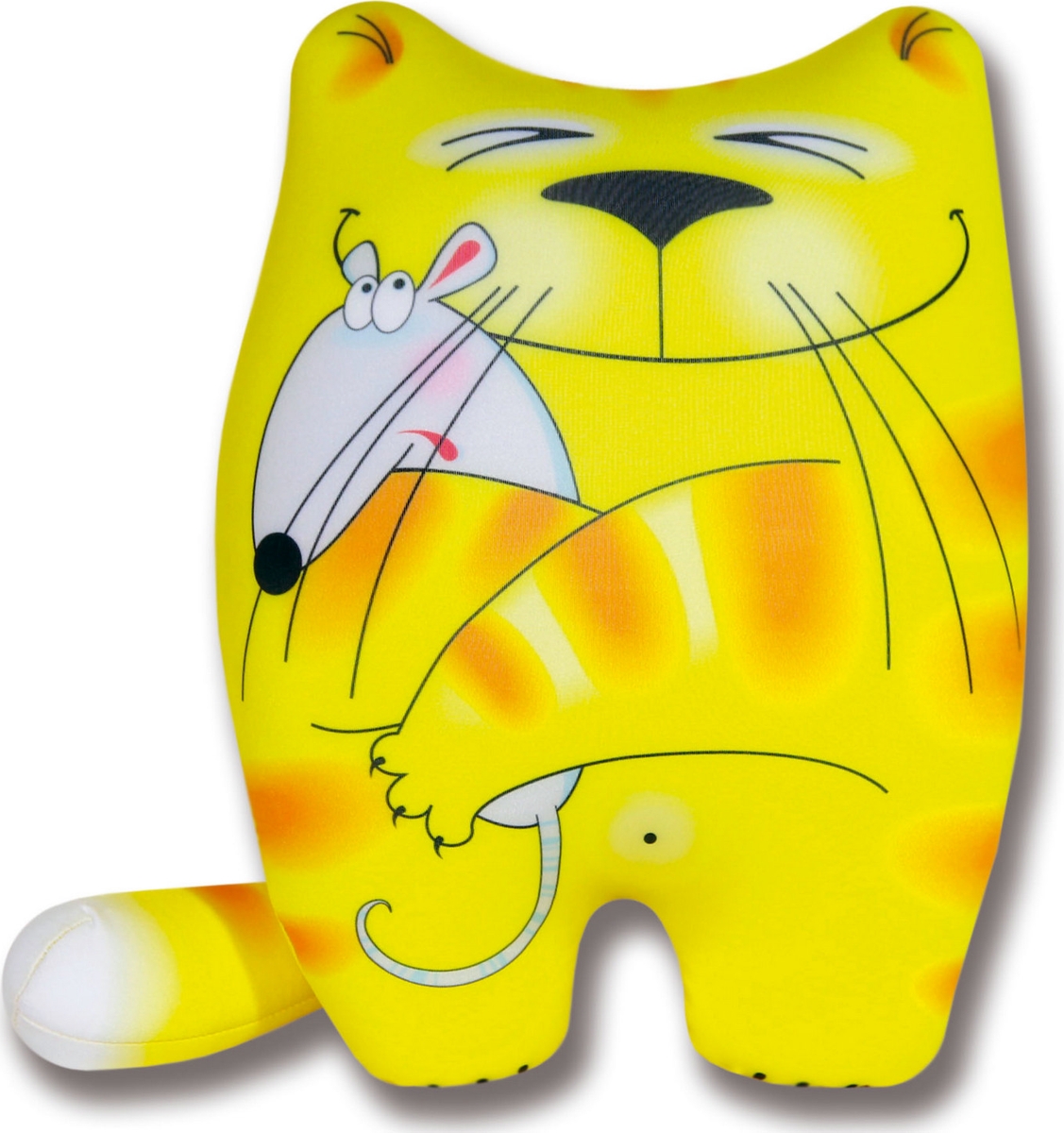 Штучки, к которым тянутся ручки Подушка-игрушка антистрессовая Кошки-мышки цвет желтый