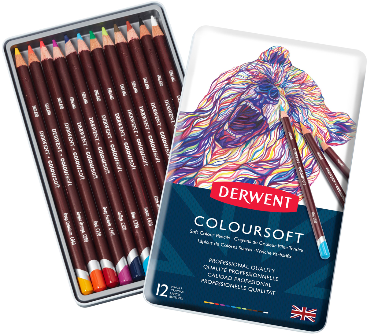 Derwent Набор цветных карандашей Coloursoft 12 цветов