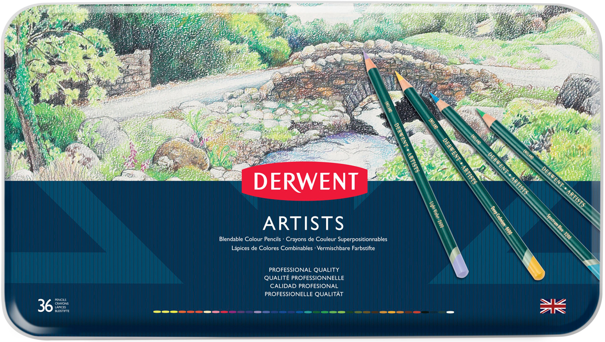 Derwent Набор цветных карандашей Artists 36 цветов