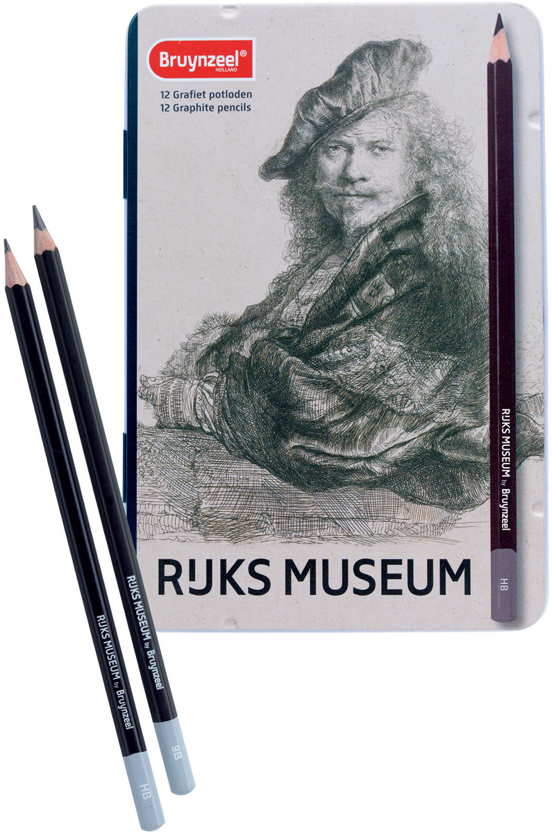 Bruynzeel Набор чернографитовых карандашей Автопортрет Рембрандт 12 цветов