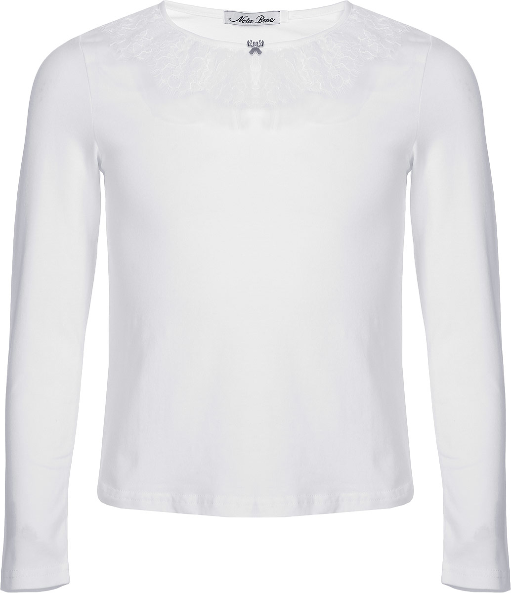 Блузка для девочки Nota Bene, цвет: белый. 1812311021. Размер 122