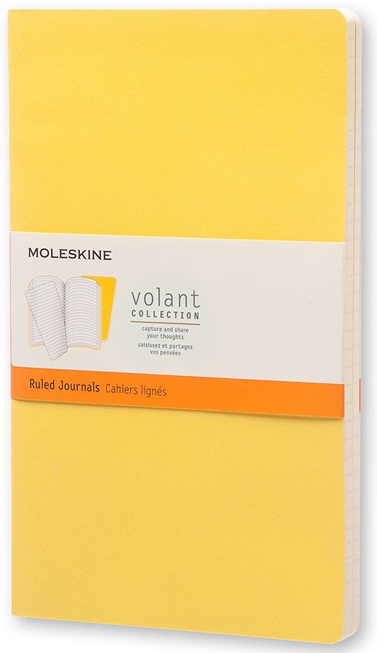 Moleskine Блокнот Volant Large 13 x 21 см 48 листов в линейку цвет желтый 2 шт
