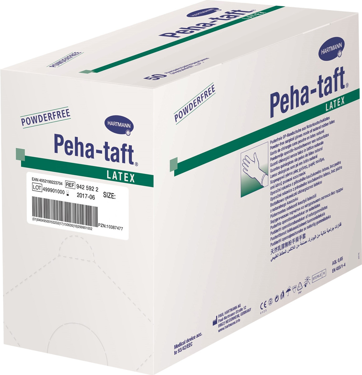 Peha-Taft Latex Перчатки стерильные особопрочные №7, 50 пар