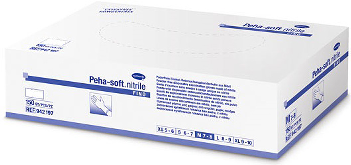 Peha-Soft Nitrile Fino Перчатки медицинские М, 150 шт