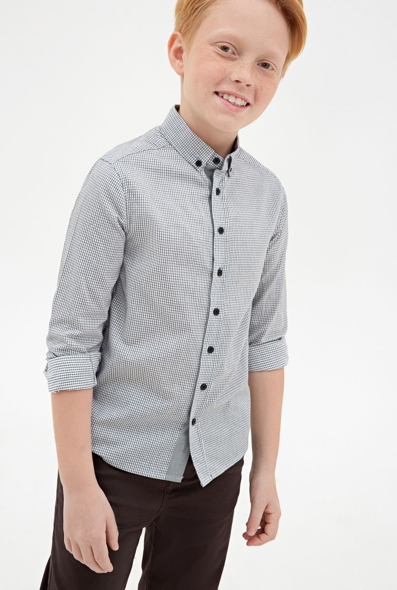 Рубашка для мальчика Concept Club Jute, цвет: серый. 10140280006_1900. Размер 152
