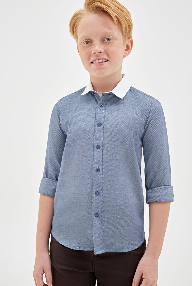 Рубашка для мальчика Concept Club Wairli, цвет: синий. 10140280005_500. Размер 122