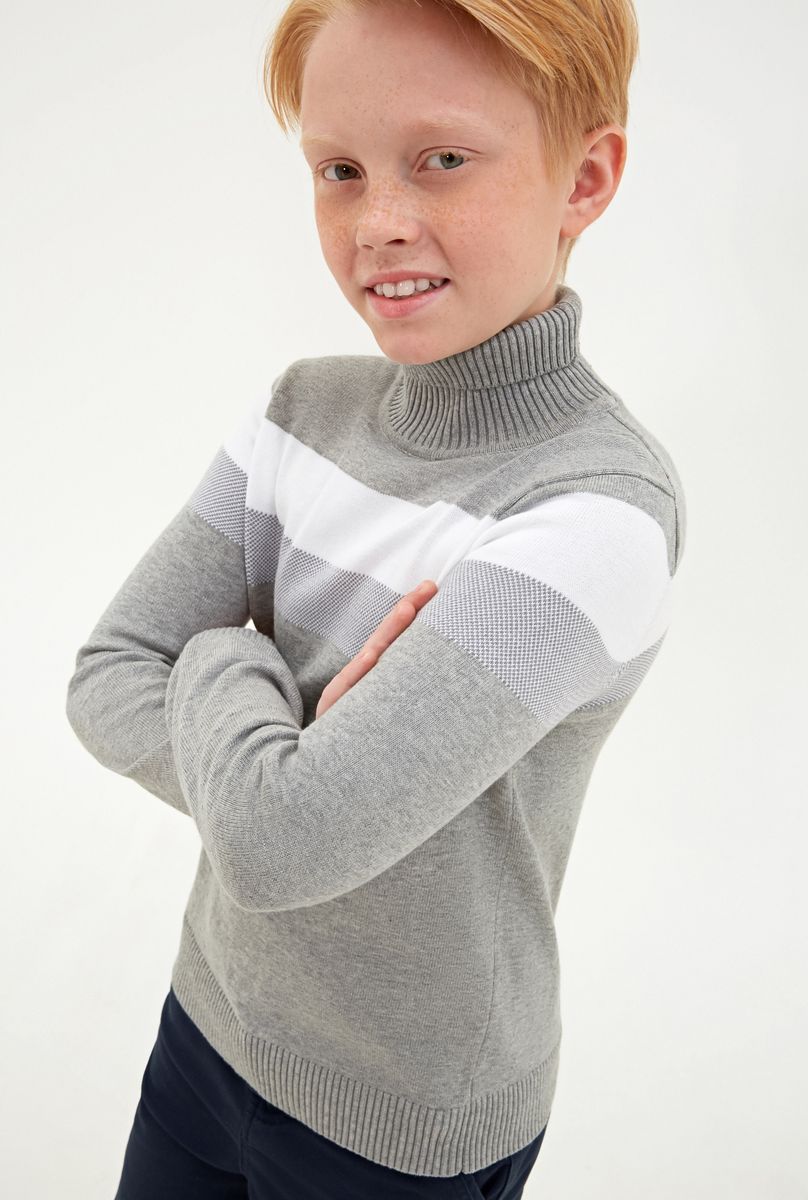 Свитер для мальчика Concept Club Warmth, цвет: серый. 10110320001_1900. Размер 164