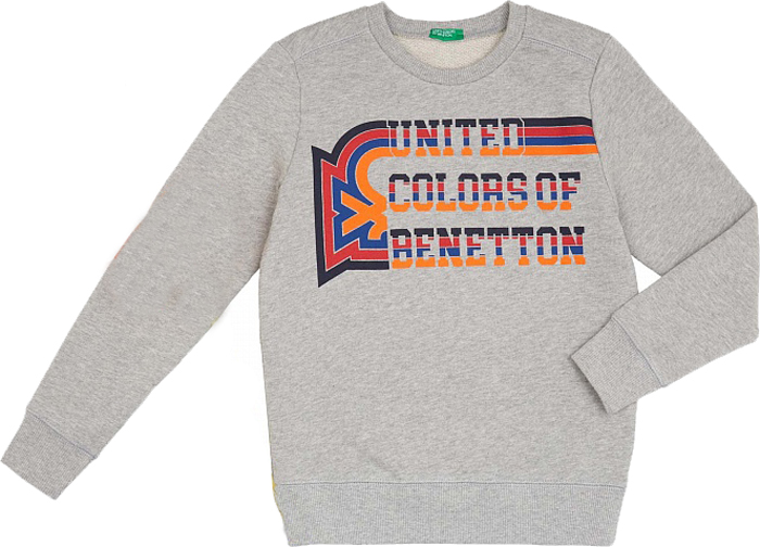 Свитшот для мальчика United Colors of Benetton, цвет: серый. 3J68C13QQ_501. Размер 140