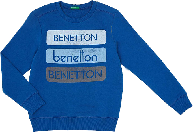 Свитшот для мальчика United Colors of Benetton, цвет: синий. 3J68C13QQ_07V. Размер 140