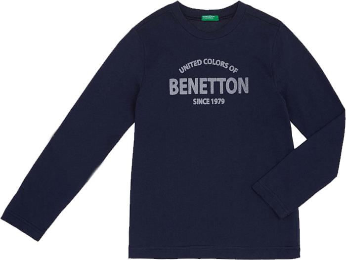 Футболка с длинным рукавом для мальчика United Colors of Benetton, цвет: синий. 3I1XC13VD_13C. Размер 170
