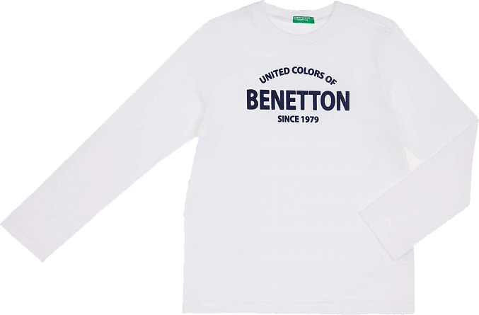 Футболка с длинным рукавом для мальчика United Colors of Benetton, цвет: белый. 3I1XC13VD_101. Размер 160