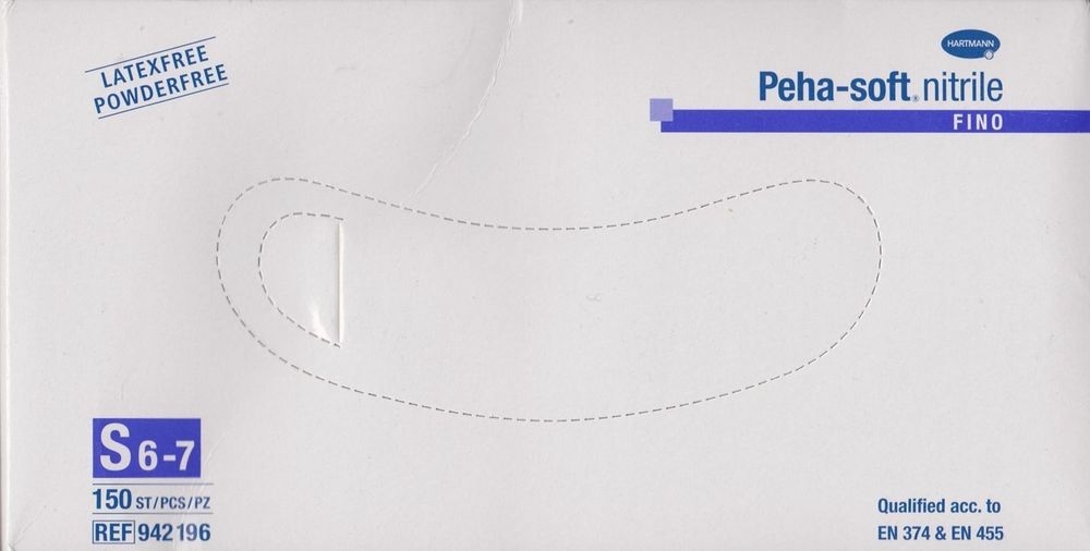 Peha-Soft Nitrile Fino Перчатки медицинские S, 150 шт