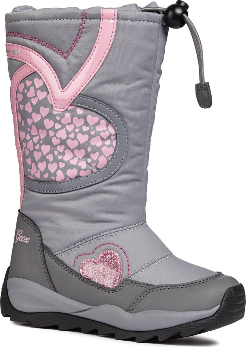 Сапоги для девочки Geox, цвет: серый, розовый. J842BA0FU50C0502. Размер 33