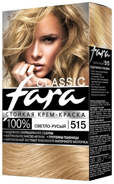 Fara Classic Стойкая крем-краска для волос, 515 светло-русый, 115 мл