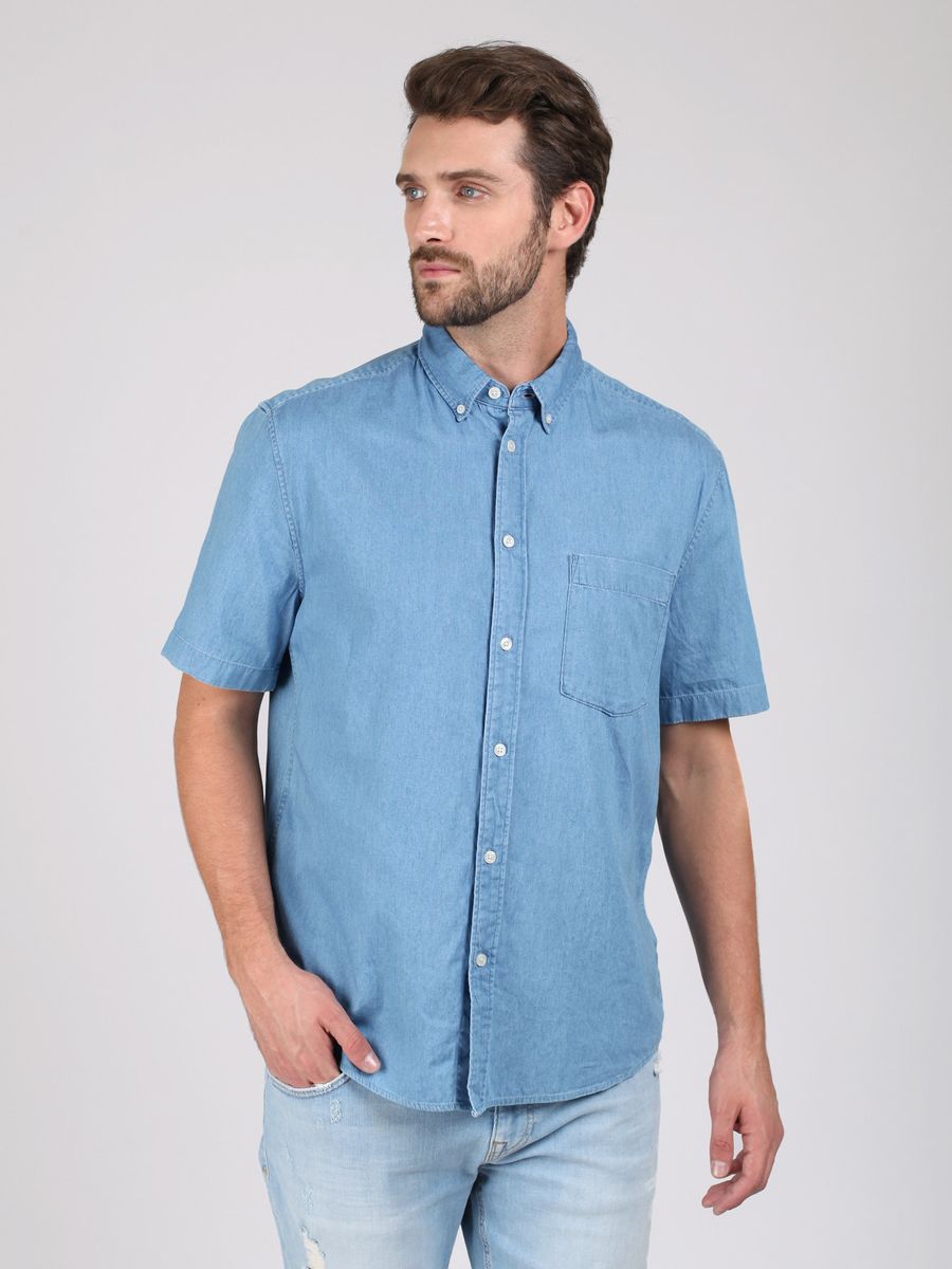 Рубашка мужская Tom Farr, цвет: голубой. TM2420.33803-1-coll. Размер S (46)