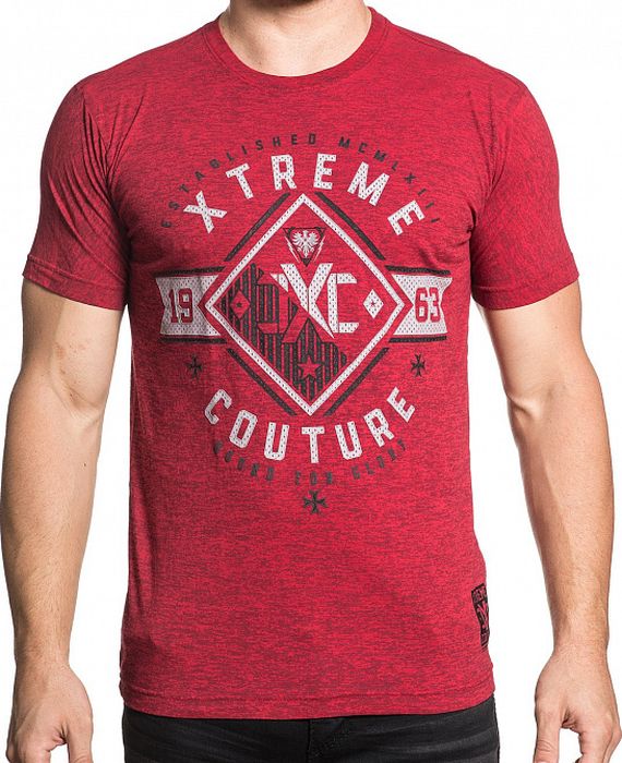 Футболка мужская Affliction Xtreme Couture Training Society, цвет: красный. X1711. Размер 3XL (56)