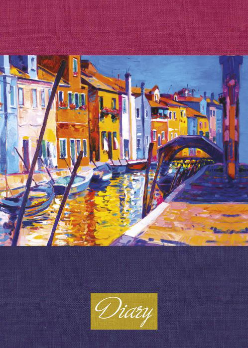 Феникс+ Ежедневник Диари Венеция 128 листов цвет синий коричневый