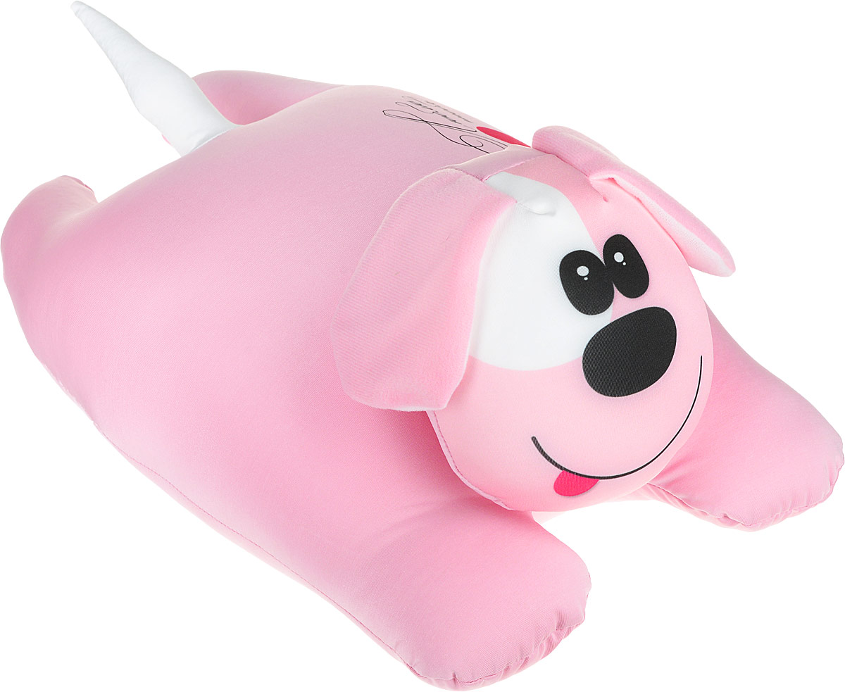 Штучки, к которым тянутся ручки Подушка-игрушка антистрессовая Собачка сердечная цвет розовый