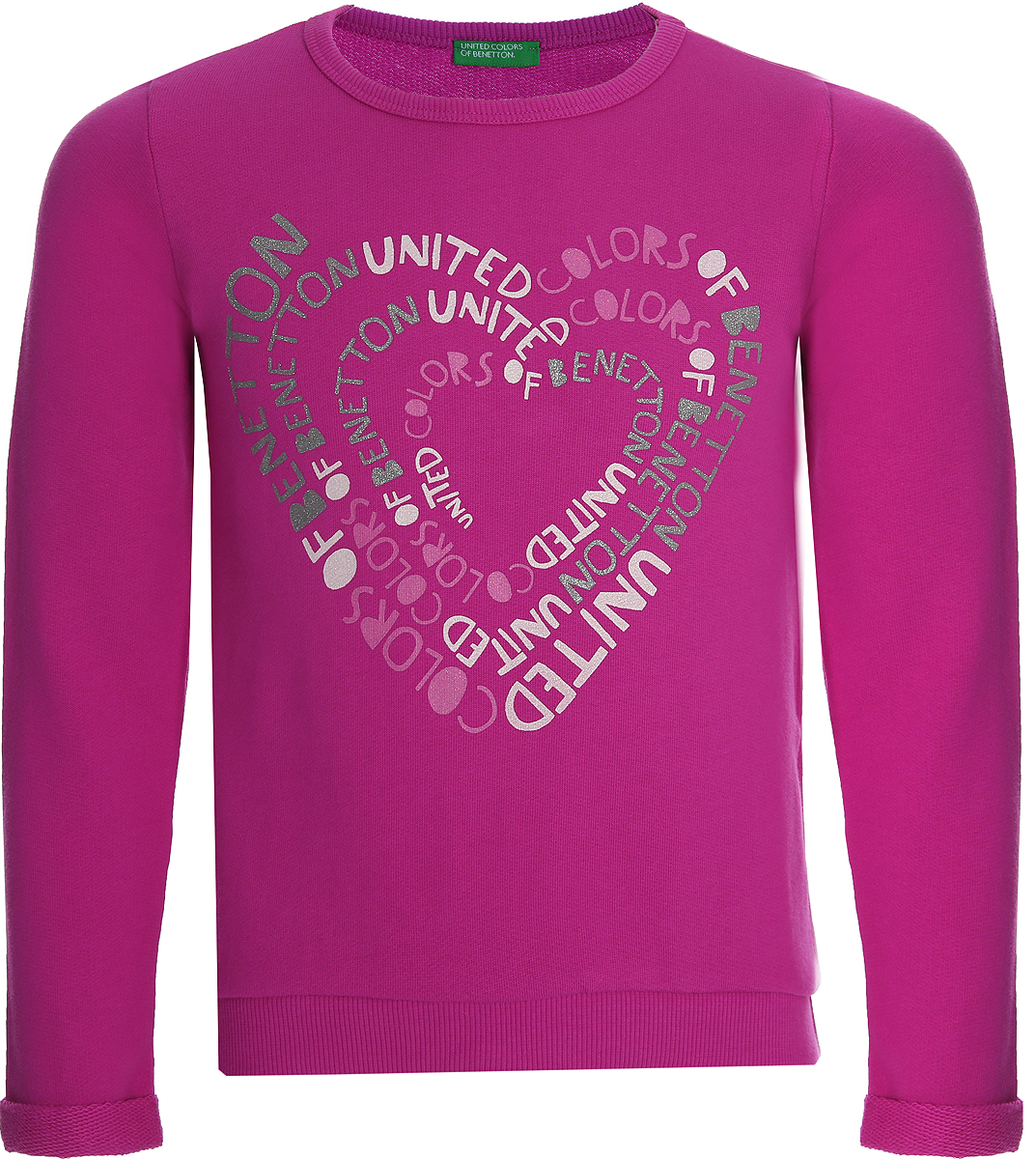 Свитшот для девочки United Colors of Benetton, цвет: розовый. 3J68C13QT_06C. Размер 120