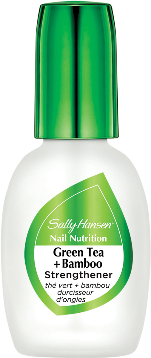 Sally Hansen Nailcare Nail nutrition green tea + bamboo strength средство 2в1: база и верхнее покрытие для восстановления и блеска, 13 мл