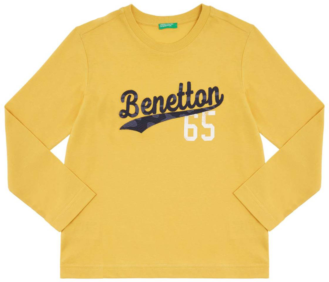 Футболка с длинным рукавом для мальчика United Colors of Benetton, цвет: желтый. 3096C13RX_36H. Размер 90