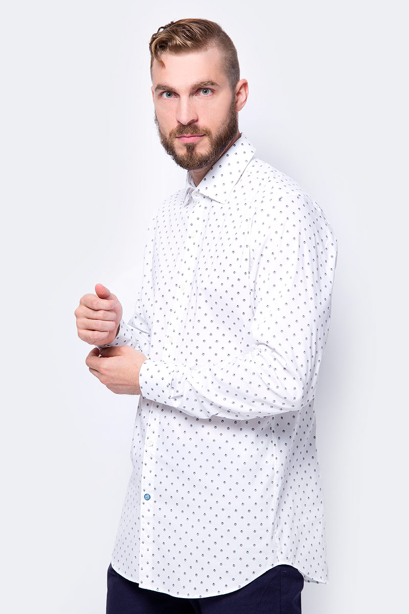 Рубашка мужская Pierre Cardin, цвет: белый. 044.4500.26294.9015. Размер 42 (50/52)