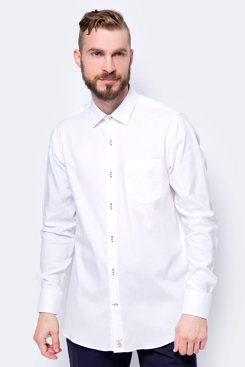 Рубашка мужская Pierre Cardin, цвет: белый. 044.5779.26203.9000. Размер 43 (52)