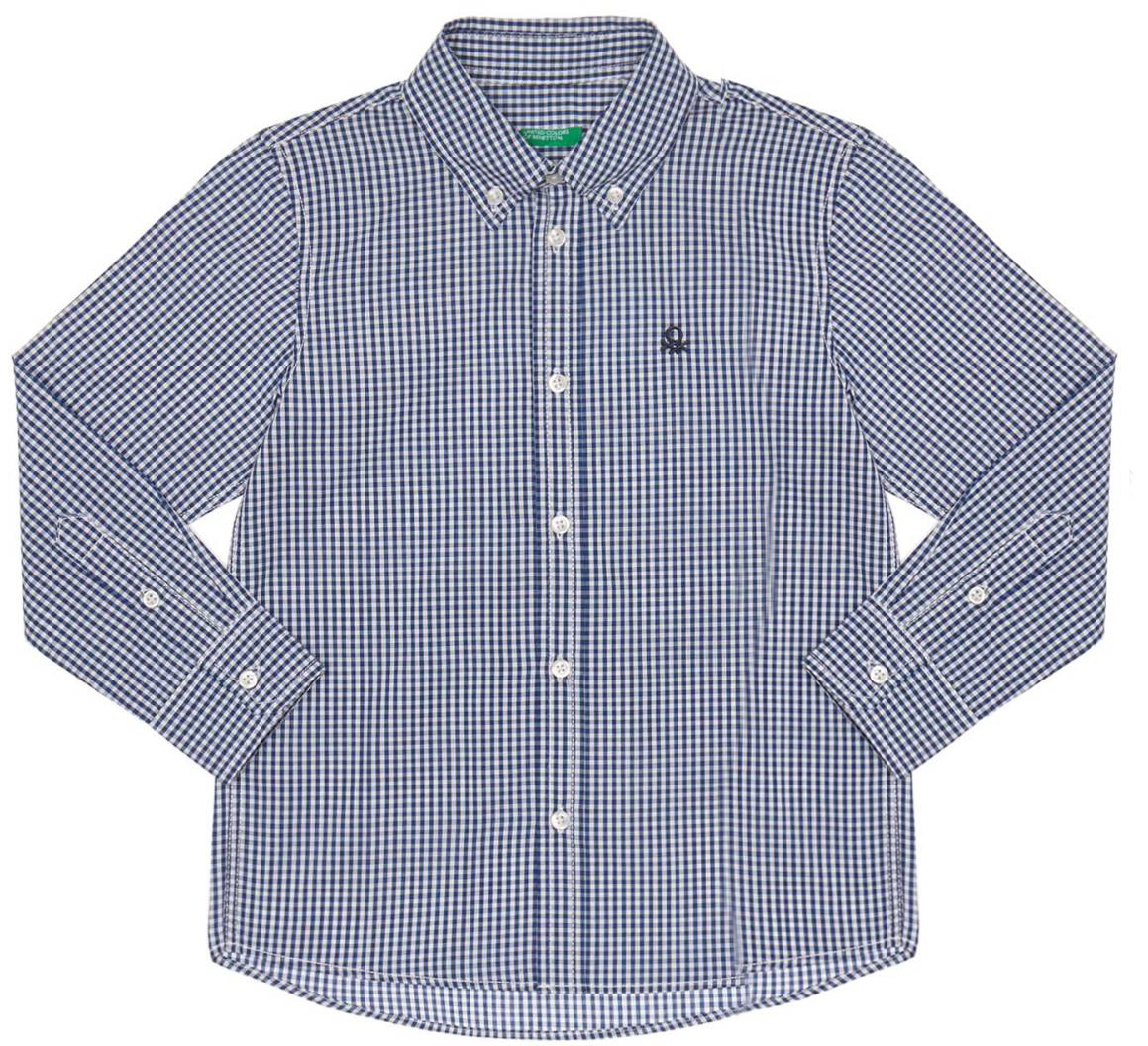 Рубашка для мальчика United Colors of Benetton, цвет: синий. 5DU65Q200_949. Размер XS (110)