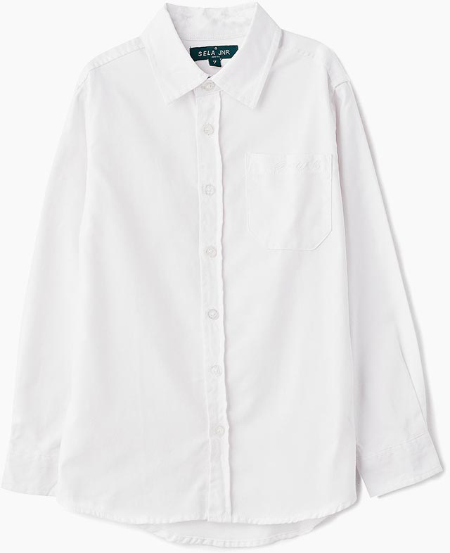 Рубашка для мальчика Sela, цвет: белый. H-812/234-8310. Размер 134