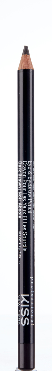 Kiss New York Professional Контурный карандаш для глаз Eye & Eyebrow Pencil, Dark Brown, 1,1 г