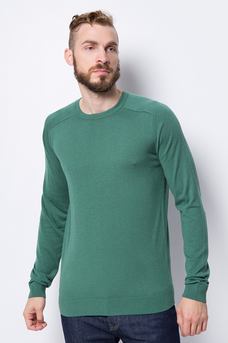 Свитер мужской United Colors of Benetton, цвет: зеленый. 10VRU1F12_1N0. Размер XL (52/54)