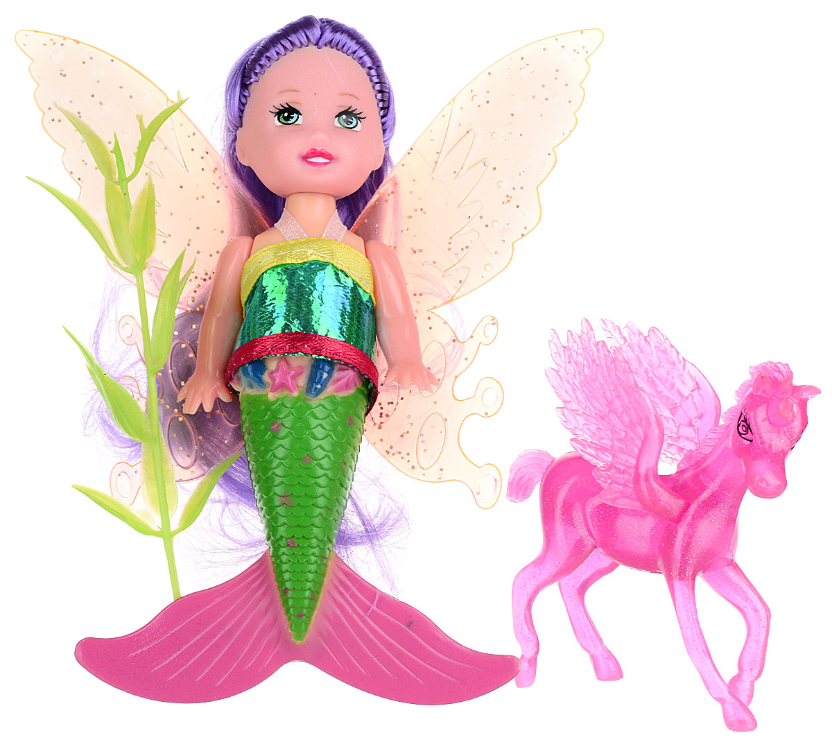 Veld-Co Игровой набор с мини-куклой Butterfly Faerie цвет волос сиреневый