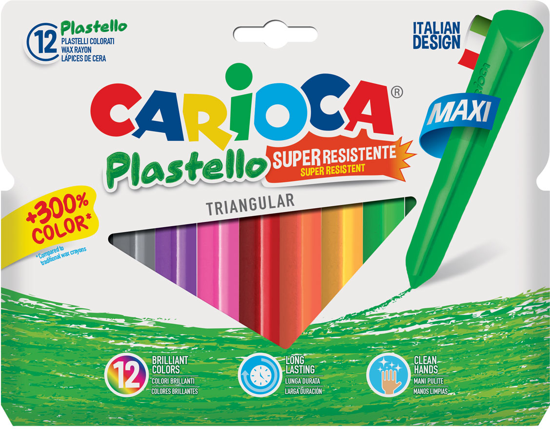 Carioca Набор крупных пластиковых мелков Plastello Maxi 12 цветов