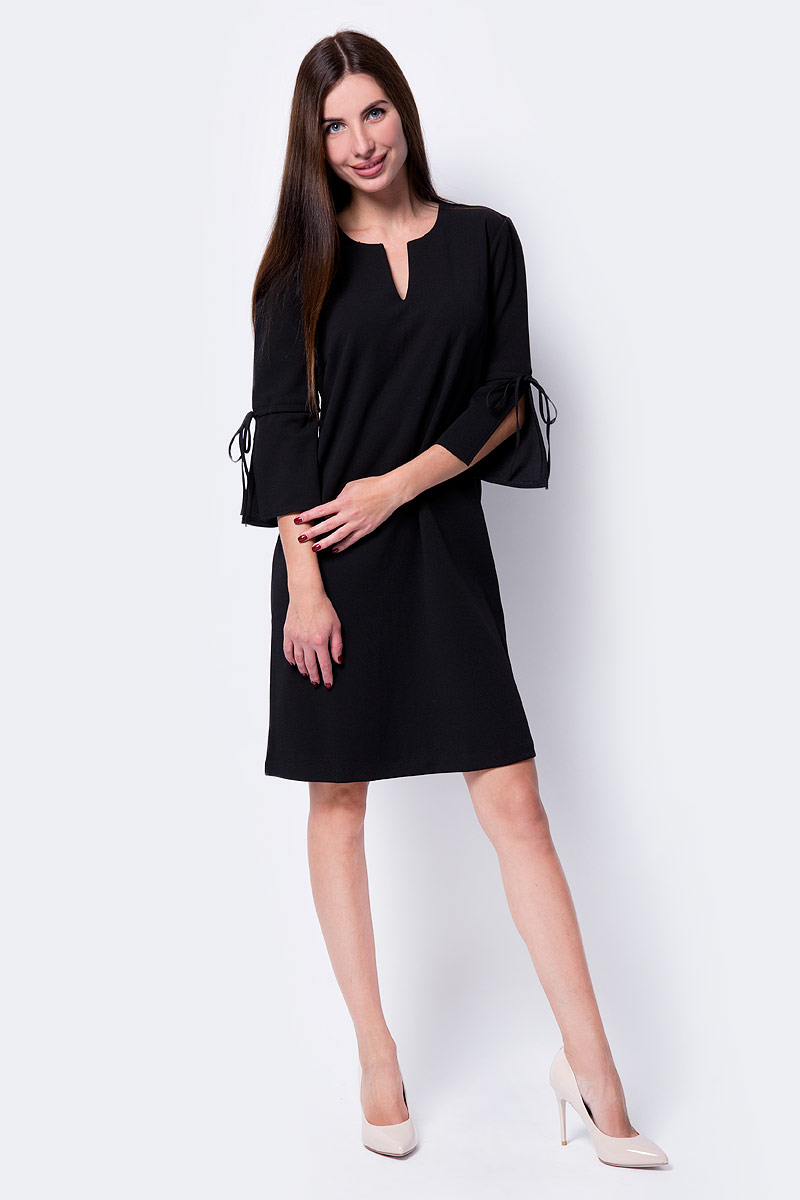 Платье Sela, цвет: черный. DK-117/278-8320. Размер XS (42)